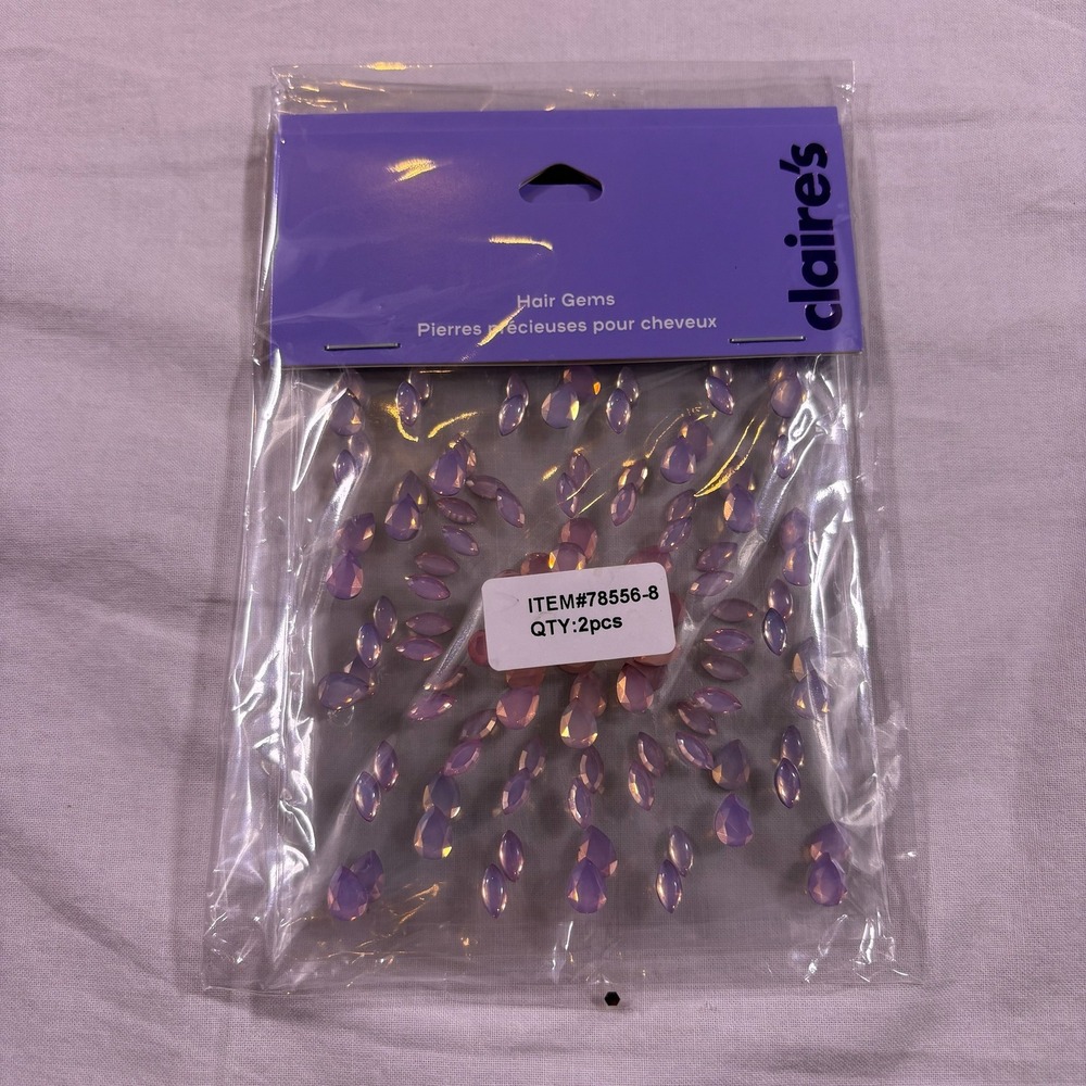 Claire's Hair Gems Rhinestone Stickers Peel and Stick Crystal Appliques 2 Sheets
